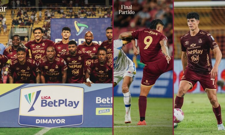 Jugadores de Deportes Tolima en el partido contra Deportivo Pasto en el estadio Manuel Murillo Toro, fecha 16 Liga BetPlay 2026-II