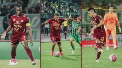 Previa: Jaguares vs. Tolima, una visita a Montería para volver a ganar 4 Jugador de Deportes Tolima conduce el balón antes del Jaguares vs Tolima; foto del partido ante Nacional en Itagüí